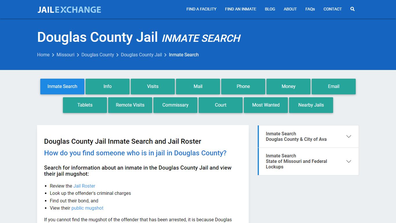 Inmate Search: Roster & Mugshots - Douglas County Jail, MO