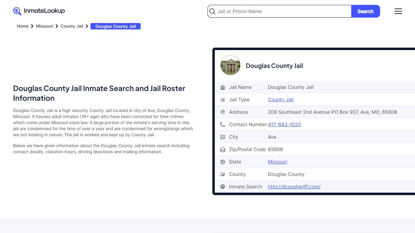 Douglas County Jail (MO) Inmate Search Missouri - Inmate Lookup